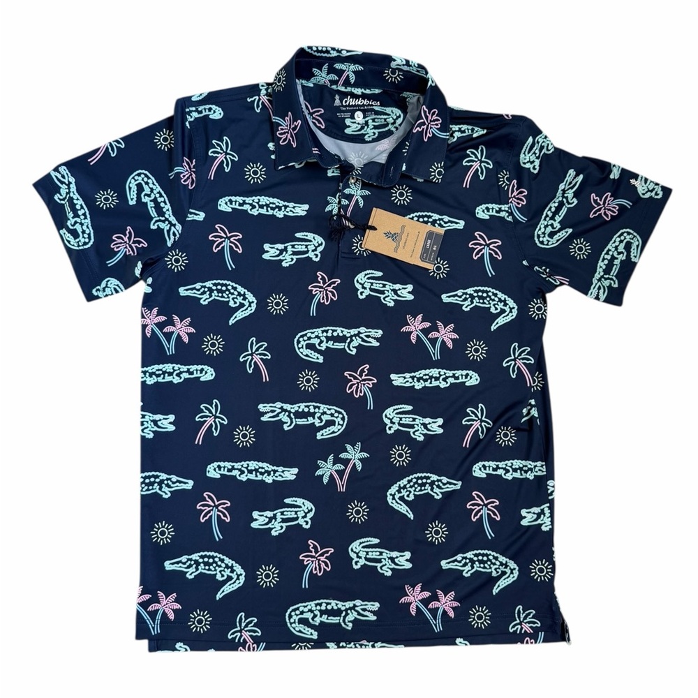 CHUBBIES The Neon Glade Performance Polo SHIRT Golf Mens